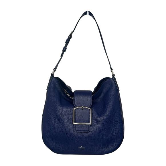 Kate Spade Healy Lane Lawrie Leather Shoulder Bag Magnetic Closure Navy (New!) - Picture 1 of 15